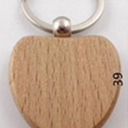 Wooden keychain heart shaped 39x40mm