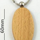 Wooden keychain ellipse 60x35mm
